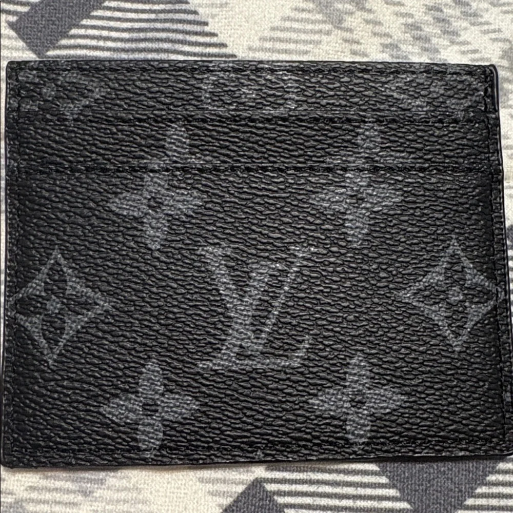 Louis Vuitton Monogram Eclipse Porte-Cartes Double Card Holder Wallet - Picture 1 of 2